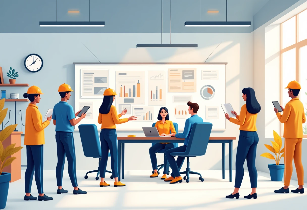 Diverse professionals in a manufacturing environment